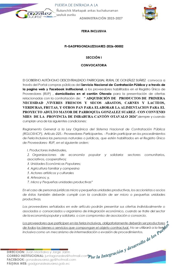 Comunicado Contratación Pública