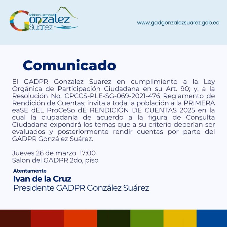 Comunicado Rendición de Cuentas 2025